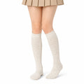 Calze al ginocchio 35-38 in tessuto a maglia beige stile essenziale