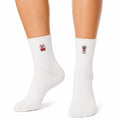 Calze sportive 43-46 in maglia bianco con ricami stile casual