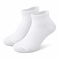 Calze corte 43-46 in tessuto a maglia bianco - stile a coste