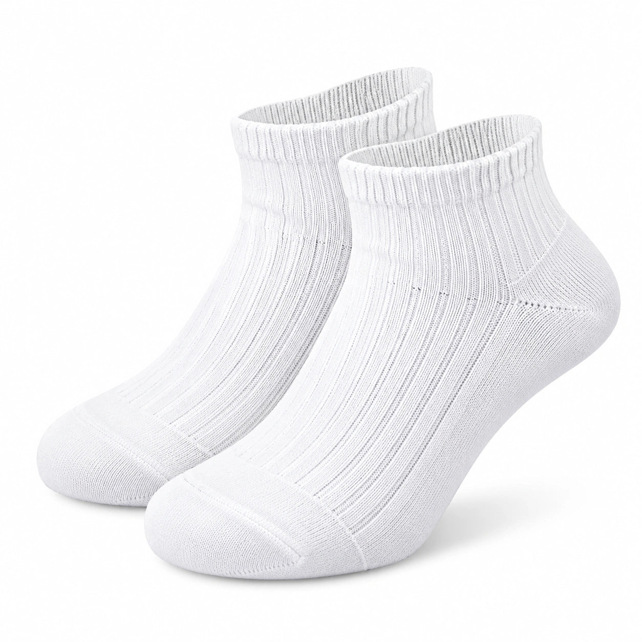 Calze corte 43-46 in tessuto a maglia bianco - stile a coste