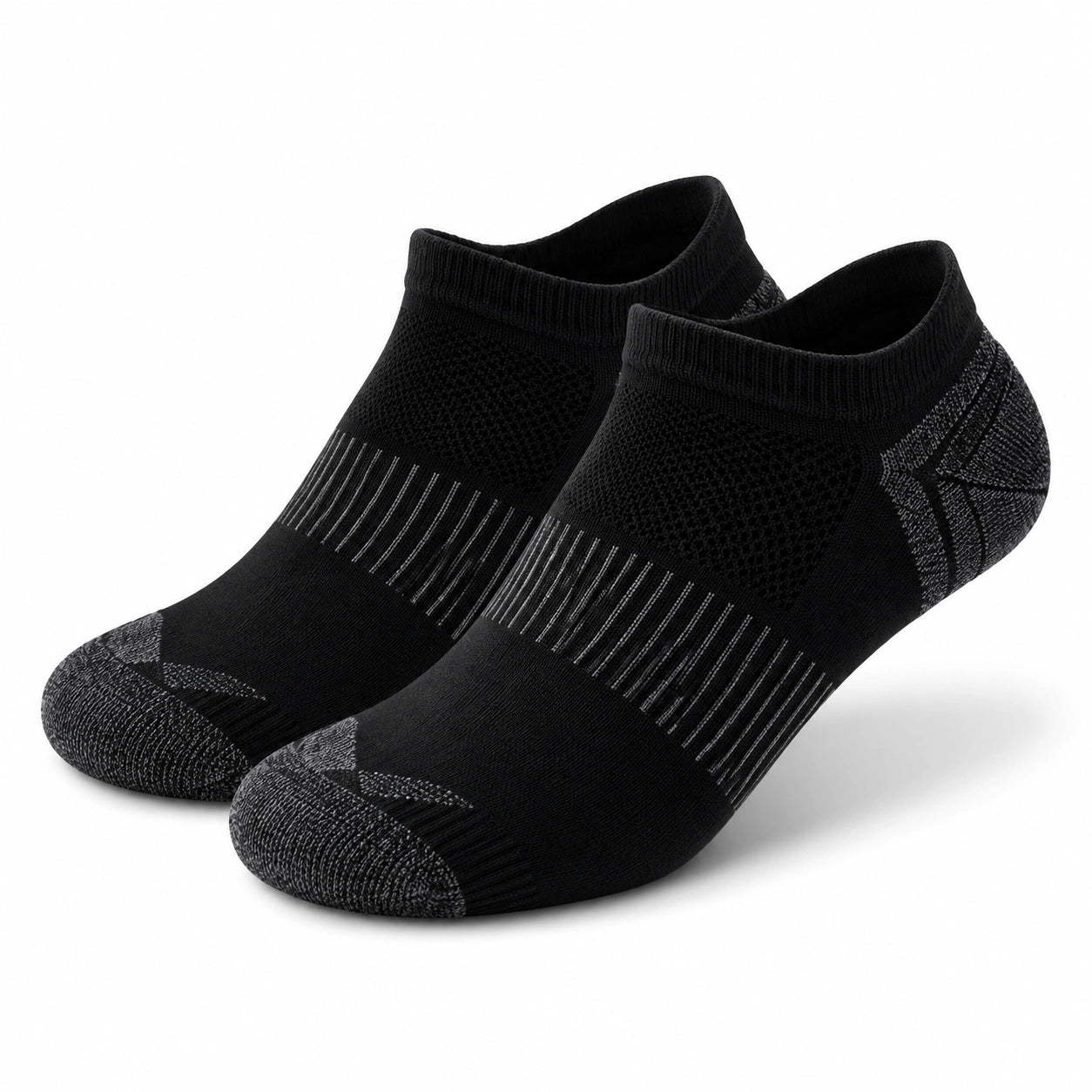 Calze sportive alla caviglia 35-38 in tessuto nero/grigio traspirante