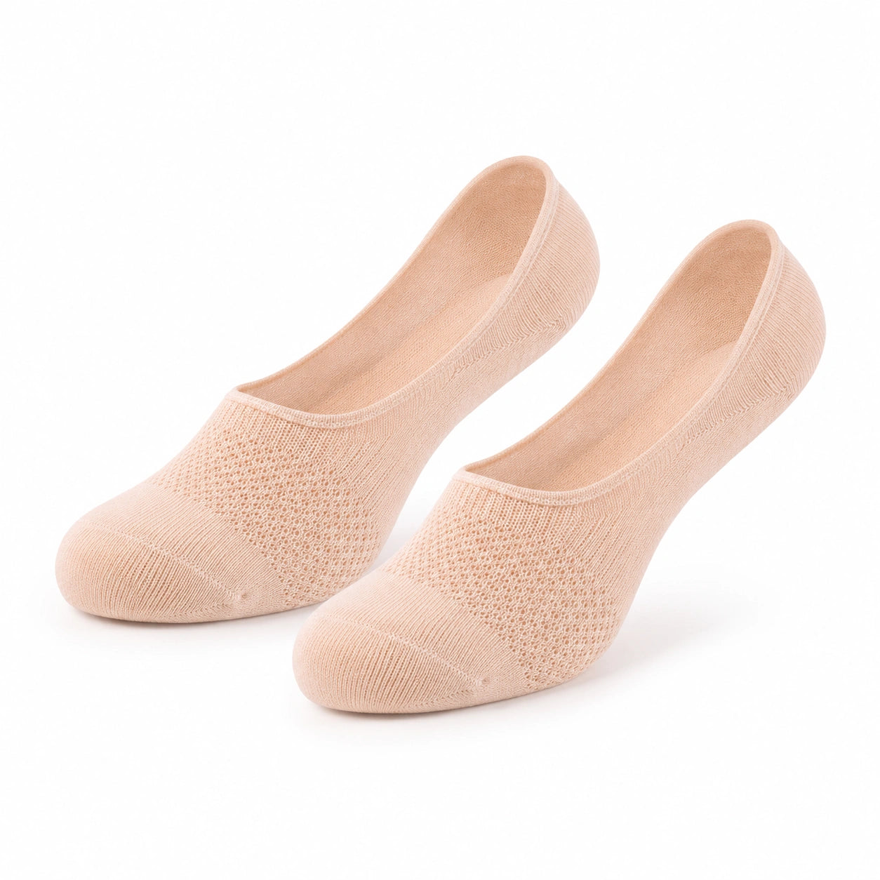 Calzini salvapiede 35-38 in maglia color cipria - traspiranti a taglio basso
