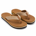 Infradito 36/37 in tessuto beige e marrone - suola sintetica stile casual
