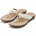 Infradito donna 40/41 beige e bianco in materiale sintetico con dettaglio metallico