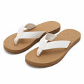 Infradito 40/41 beige e bianco con fascia tessile - suola sintetica antiscivolo per tempo libero